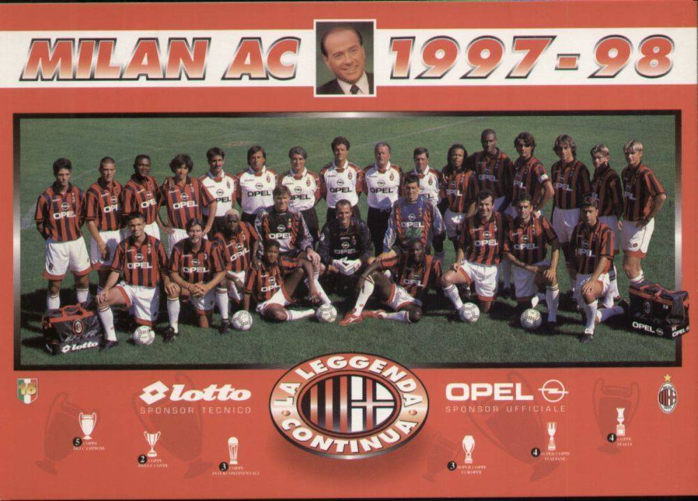 【资料】AC米兰1997-1998赛季意甲第29-34轮，5轮不胜收官，排名第十